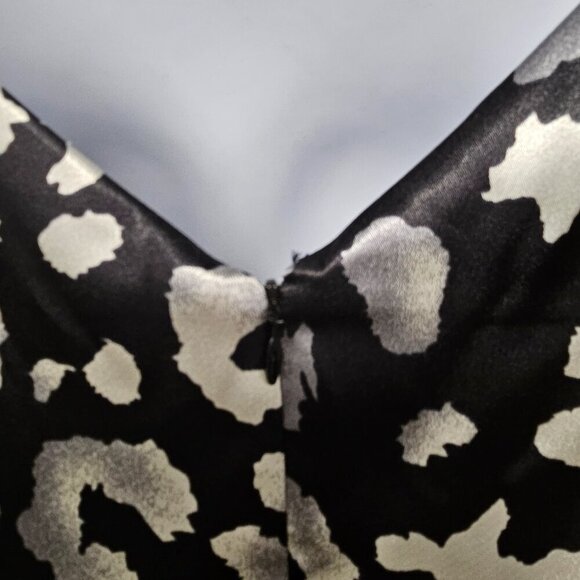 Onyx Nite Black Gray Leopard Cocktail Dress Sleeveless Satin Formal 20W - Picture 8 of 14